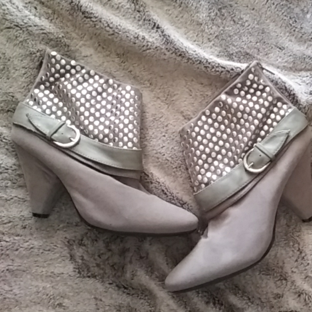 Gray Mid Height Booties